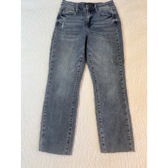 Judy Blue Jeans Women's 3/26 Washed Blue Stretch Denim‎ Slim Fit Distressed - Picture 8 of 16